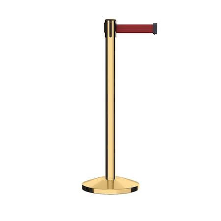 Montour Line Stanchion Belt Barrier Pol.Brass Post 13ft. Maroon Belt ES400-PB-MN-130